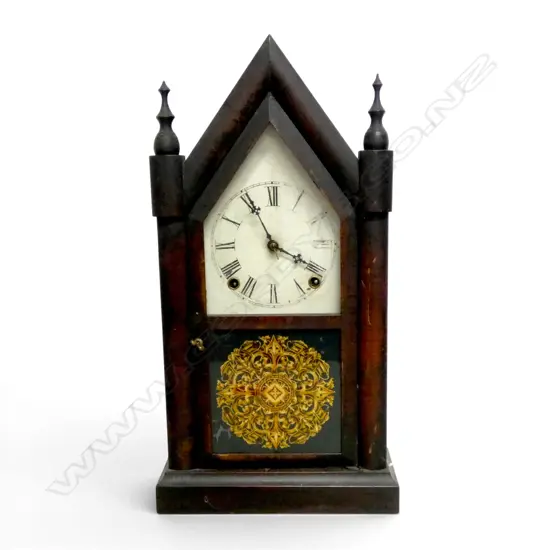 ANTIQUE GOTHIC SHAPED ANSONIA MANTLECLOCK