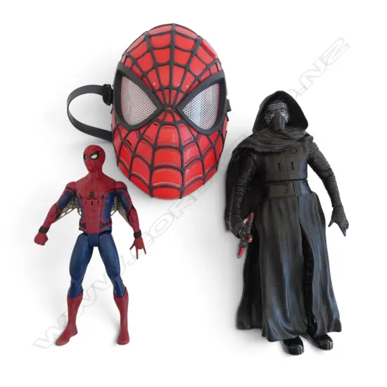 2 SPIDERMAN TOYS + KYLO REN FIGURINE faults H.360mm 