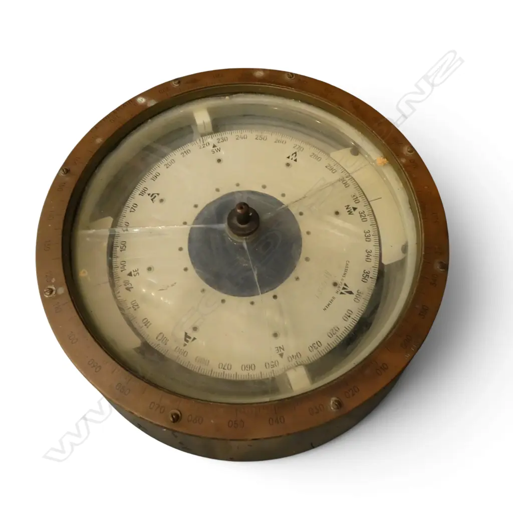 CASSEN & PLATH STEERING COMPASS 270mm dia glass cracked + BINNACLE Image 1++
