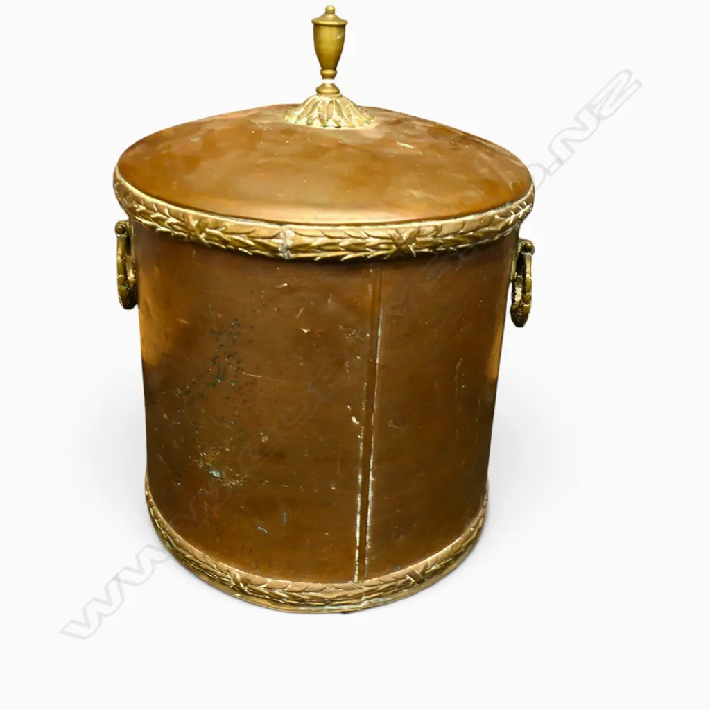 VINTAGE COPPER LIDDED CONTAINER H.410mm Image 1++