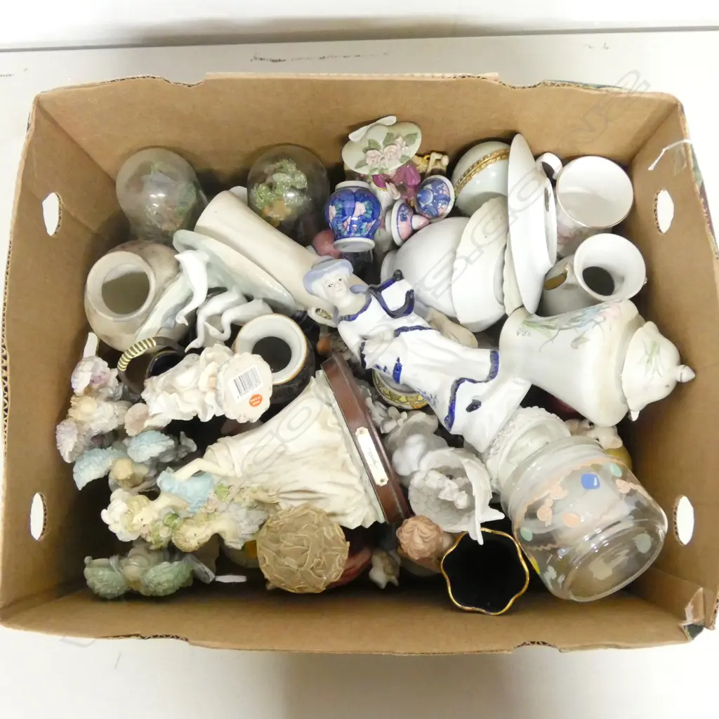 BOX OF ASST. COLLECTIBLES & CHINA Image 1++