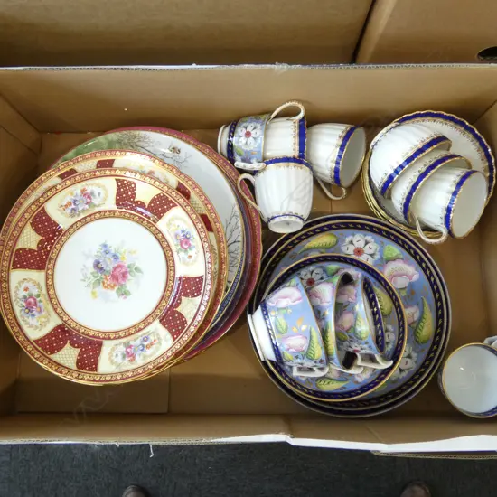 COLLECTION ANTIQUE CHINA C/S & VINTAGE SHELLY PLATES