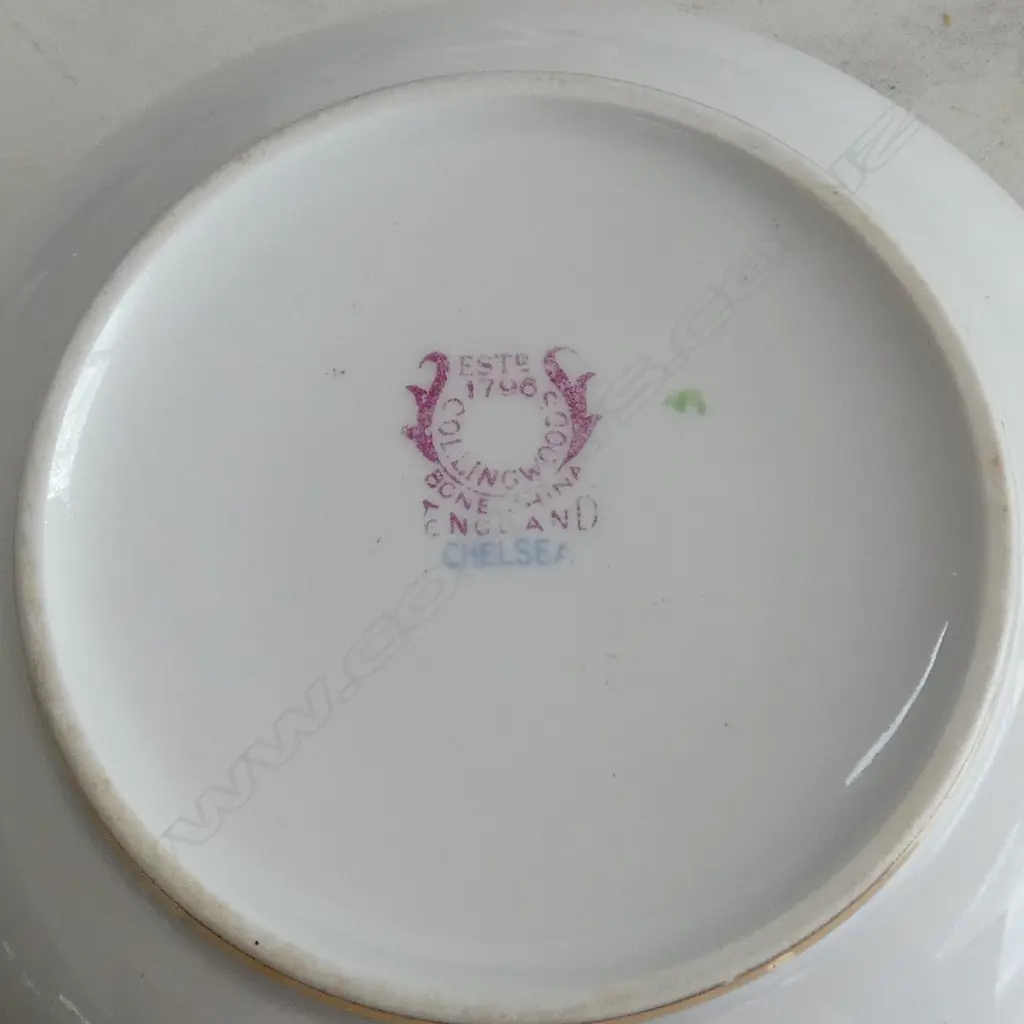 COLLINGWOODS 'CHELSEA' TEA SET (MILK JUG w. HAIRLINES), DESKTOP INK STAND W.300mm, PNG? STORY BOARD 390x600mm Image 1++