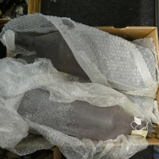 6 ASST. DECORATIVE GLASS BOTTLES H.480mm