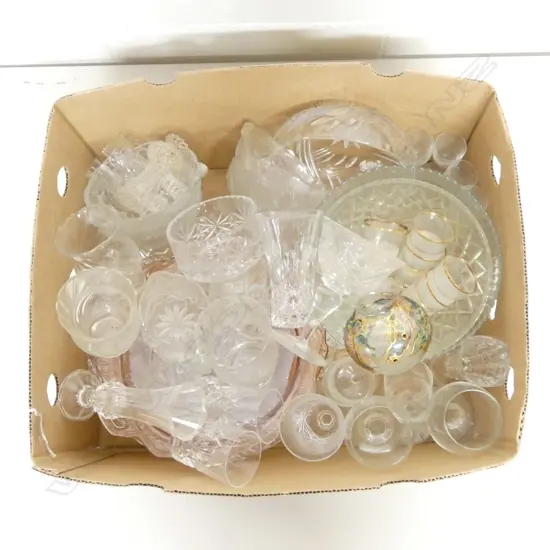 BOX OF ASST. CRYSTAL & GLASS