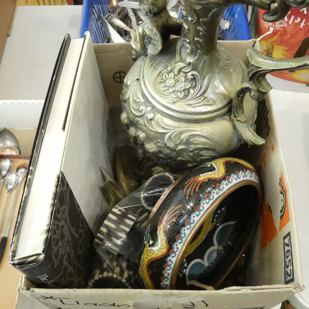 LG METAL EWER H.500mm, FRENCH CAFE COOKBOOK, SCARVES, CLOISONNE BOWL ETC Image 1++