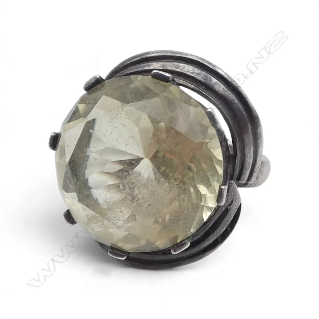925 CITRINE COCKTAIL RING 9.2gms SIZE O Image 1++