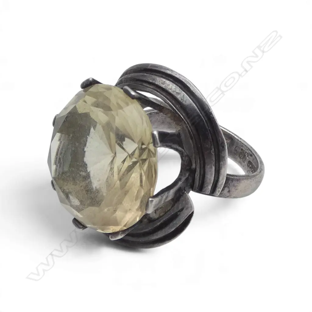 925 CITRINE COCKTAIL RING 9.2gms SIZE O Image 1++
