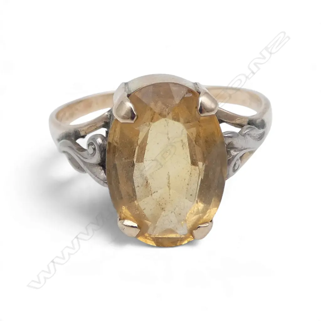 9ct CITRINE RING, 3.42gm SIZE S Image 1++