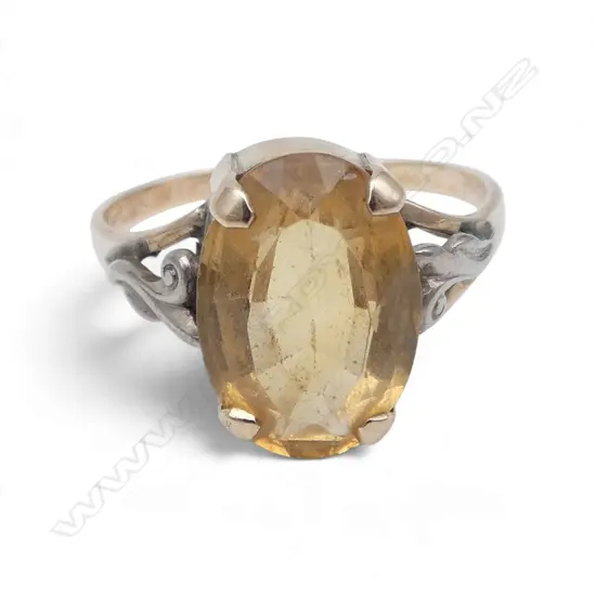 9ct CITRINE RING, 3.42gm SIZE S
