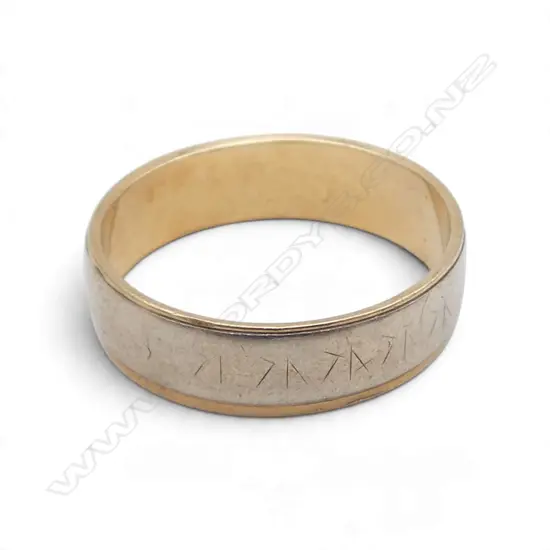 16ct GOLD BAND RING, lightly engraved, unmarked, testing 16ct gold, 3.06gms