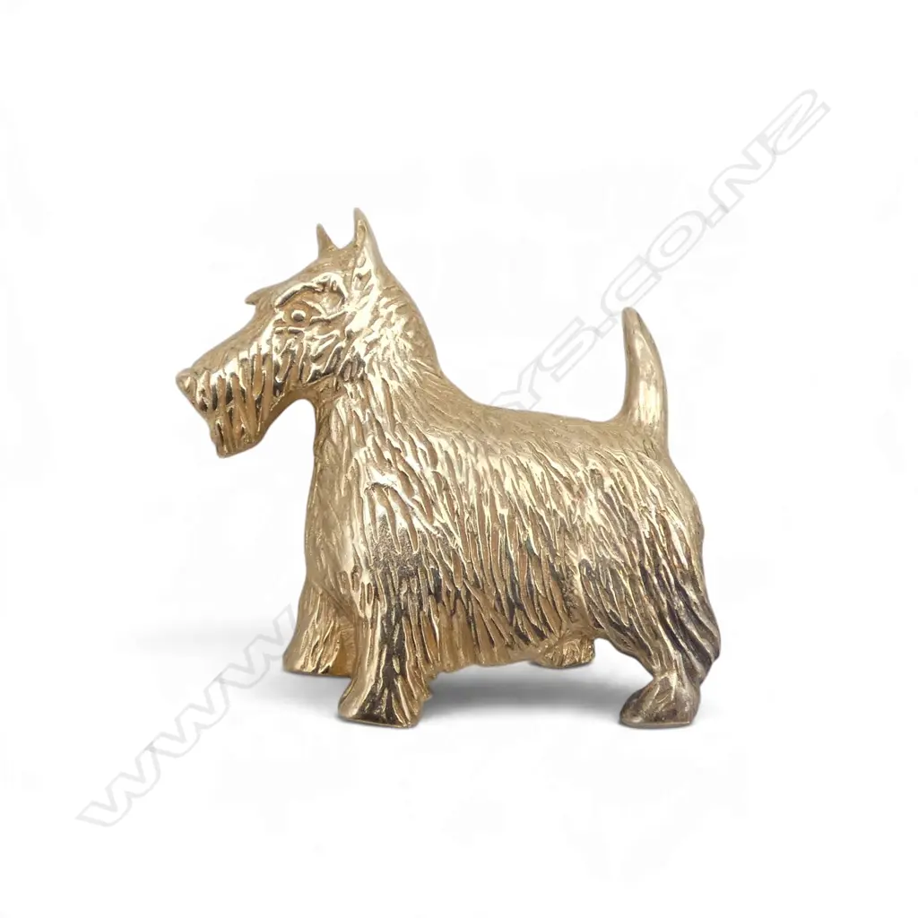 9ct SCOTTIE DOG BROOCH, 6.19gm Image 1++