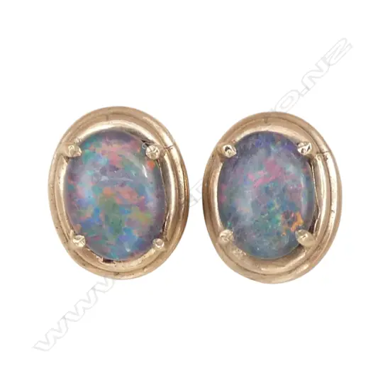 PR 9ct OPAL STUD EARRINGS