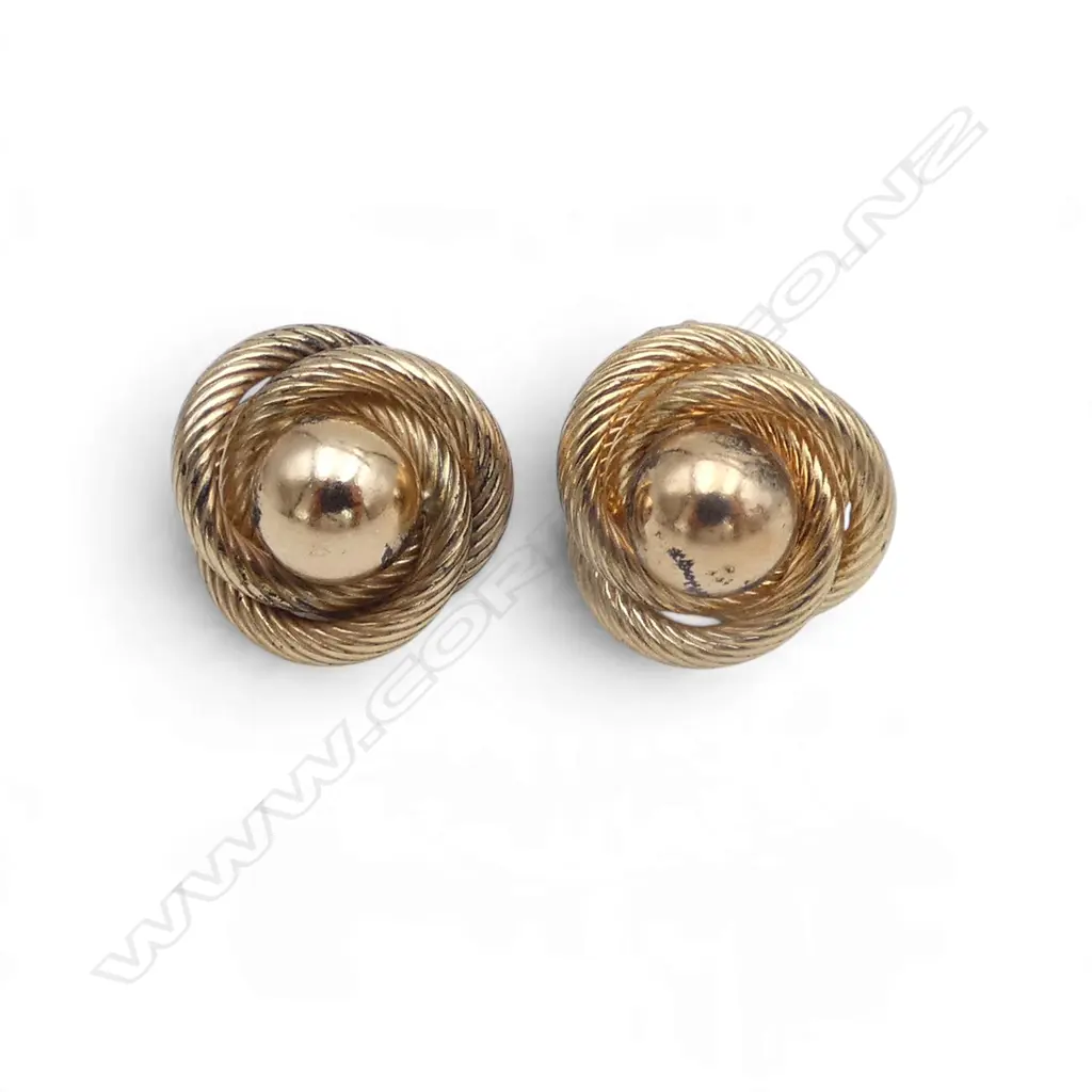 PR 9CT EARRINGS, 15mm dia 3.7gms Image 1++
