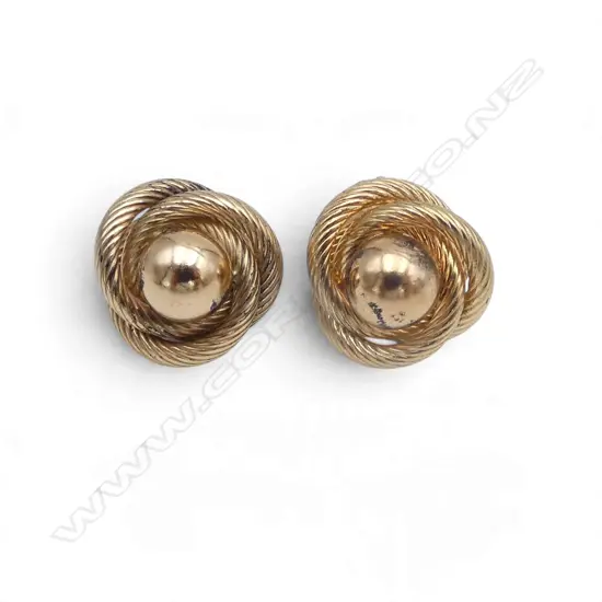 PR 9CT EARRINGS, 15mm dia 3.7gms