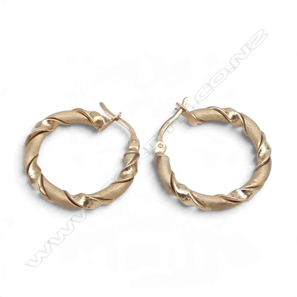 PR 9CT EARRINGS 25mm dia 2.2gms Image 1++