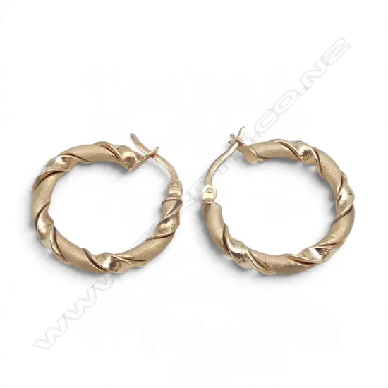 PR 9CT EARRINGS 25mm dia 2.2gms