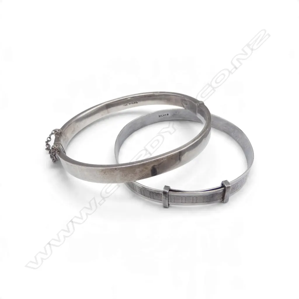 2 STG SILVER HINGED BANGLES 18gms Image 1++
