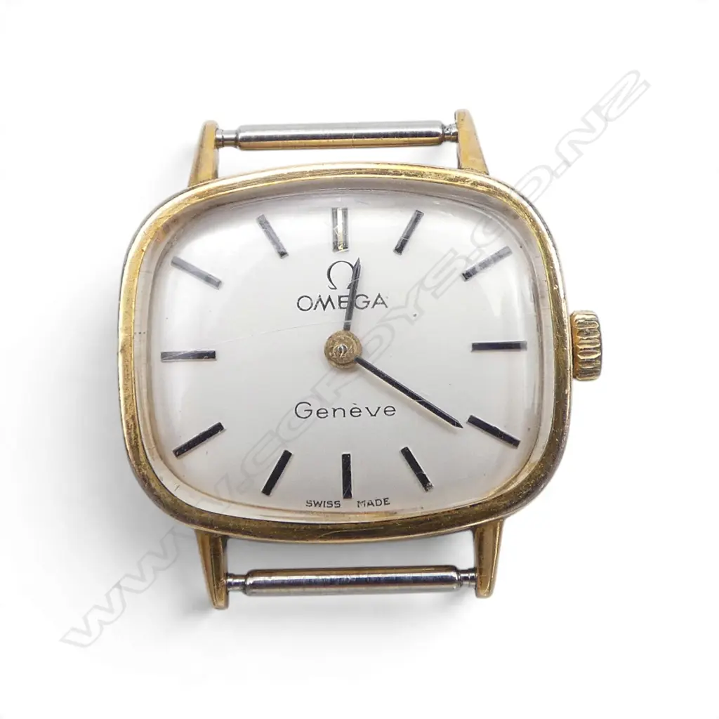 VINTAGE LADIES GOLD PLATE OMEGA WRIST WATCH no strap. Running Image 1++