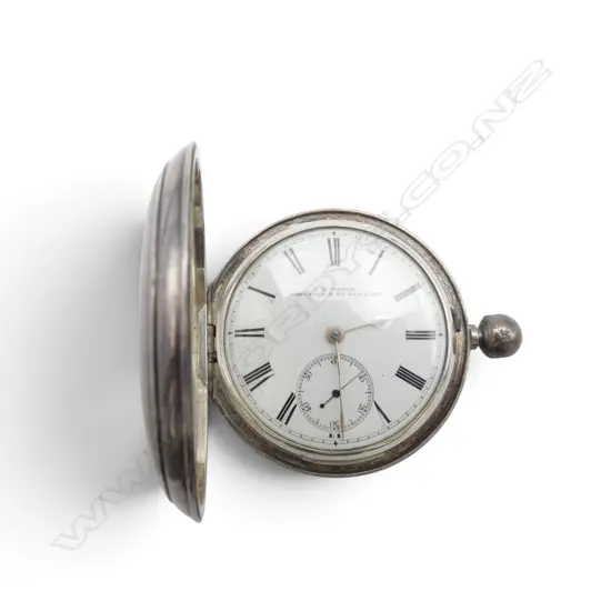 19thC AUSTRALIAN J MCWENDT ADELAIDE & MT.GAMBIER SILVER fusee POCKET WATCH silver case London 1883 no push-button & bow 