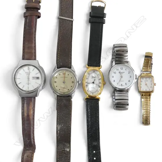 5 WRISTWATCHES Incl. ERNEST BOREL