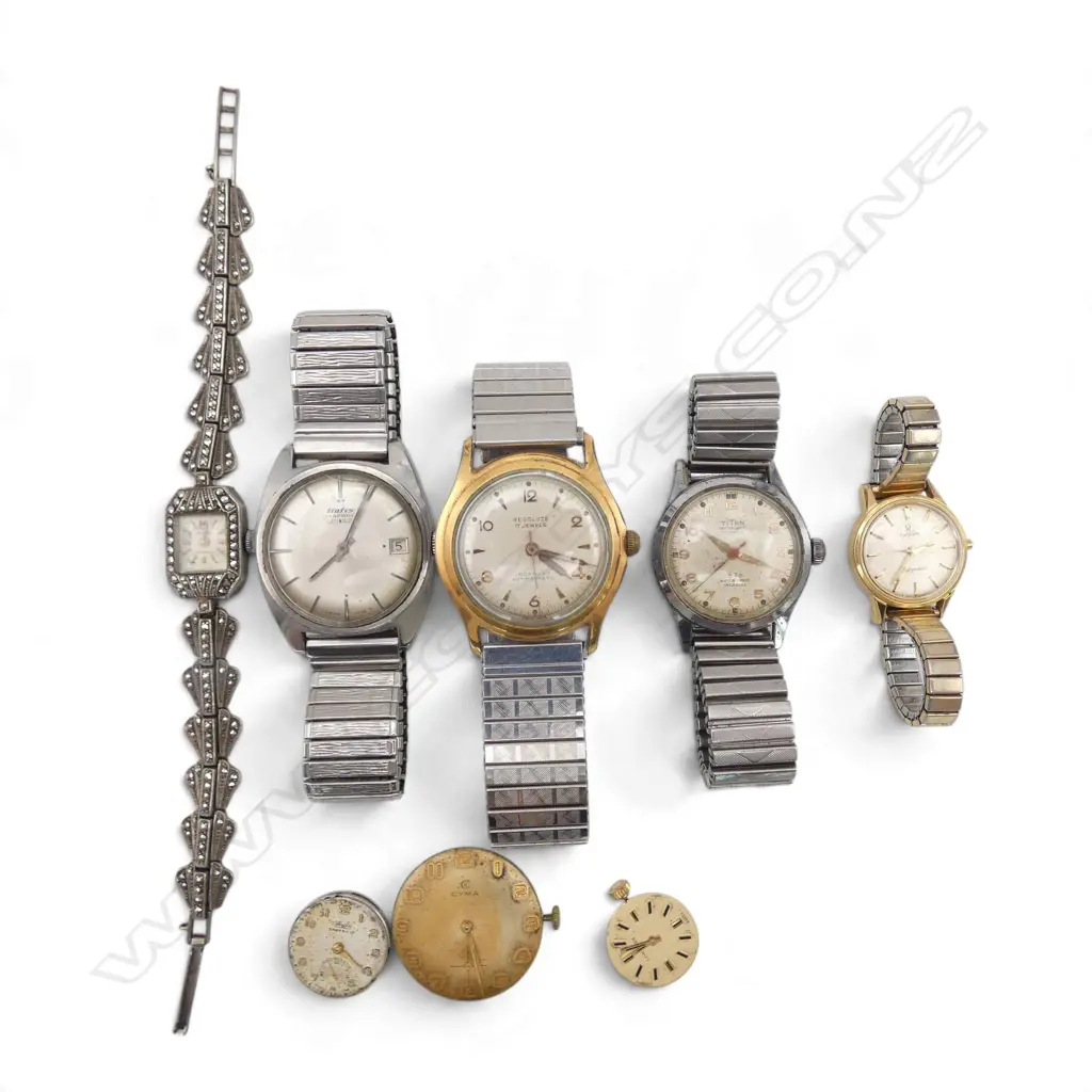 SELECTION VINTAGE WRIST WATCHES Men's & women's some faulted + watch movements + silver marcasite ladies  Image 1++