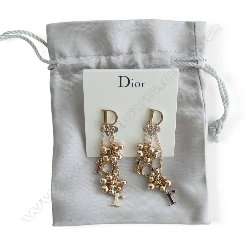 CHRISTIAN DIOR 'GOLDEN LOOK' FASHION EARRINGS, screw backs, unused Image 1++