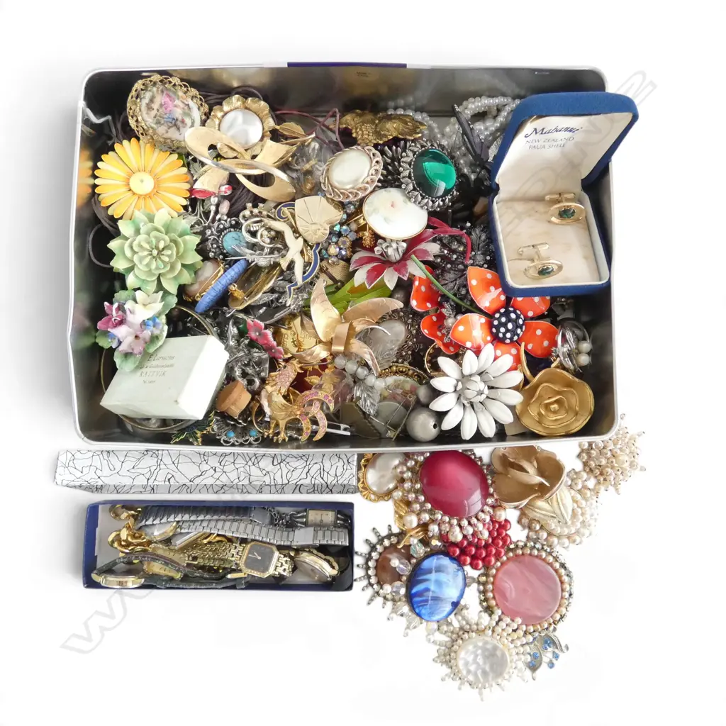 ASST. COSTUME JEWELLERY MOSTLY BROOCHES Image 1++