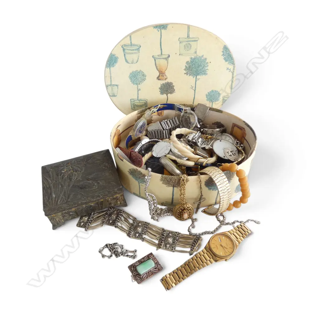 COSTUME & IVORY JEWELLERY, WRIST WATCHES & PARTS ETC Image 1++