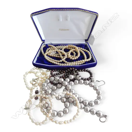 FRESH WATER PEARL & FAUX PEARL NECKLACES plus pearl earrings