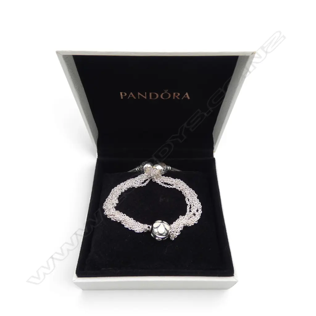 2 PANDORA SILVER BRACELETS, can be made into a short necklace, L.420mm total length Image 1++