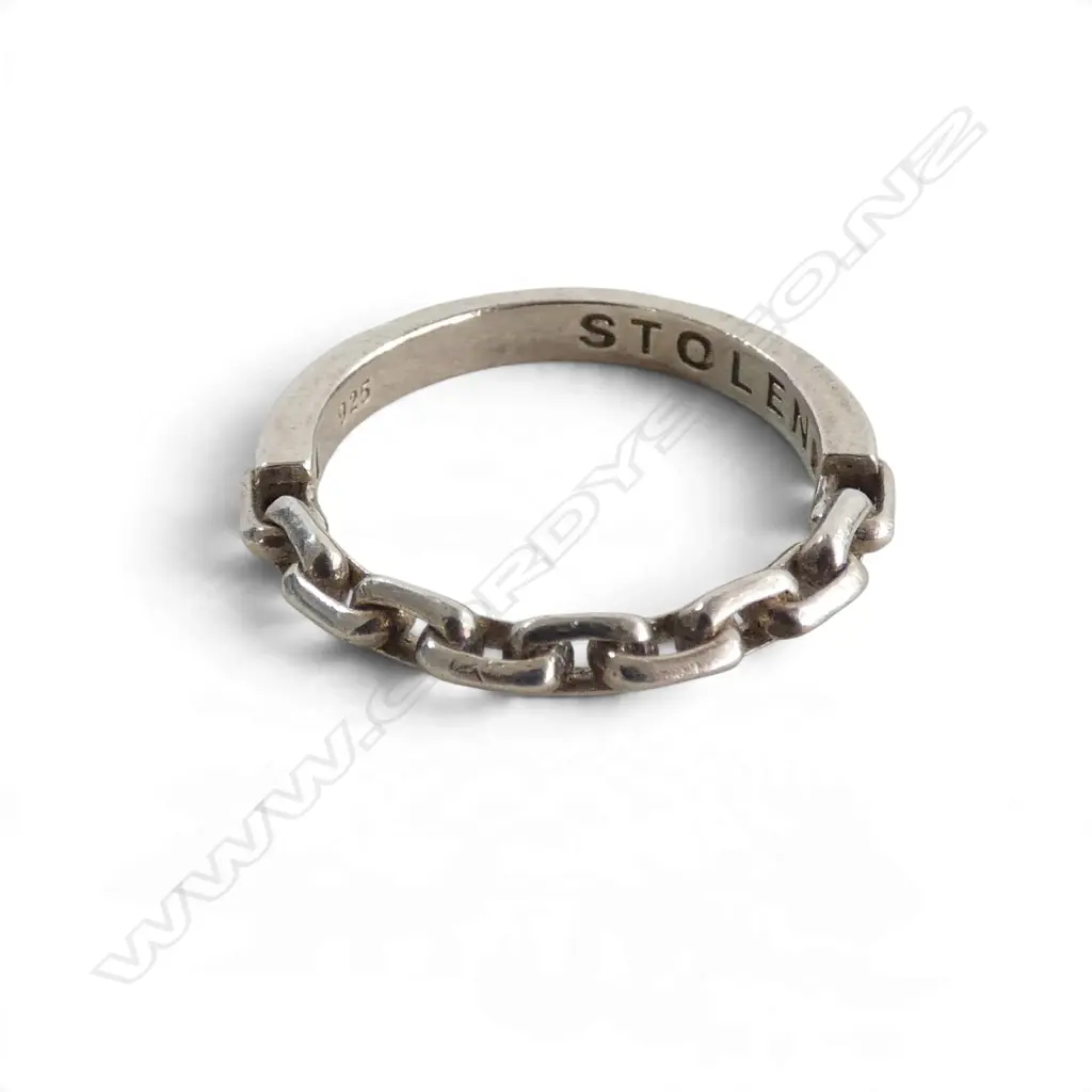 STG SILVER CHAIN RING BY ‘STOLEN GIRLFRIENDS CLUB’ IN BOX Image 1++