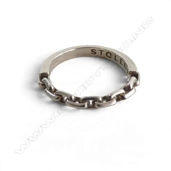 STG SILVER CHAIN RING BY ‘STOLEN GIRLFRIENDS CLUB’ IN BOX