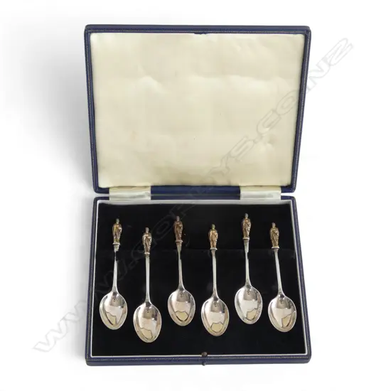 CASED SET OF 6 STG SILVER APOSTLE SPOONS, BIRMINGHAM 1956, 83gms