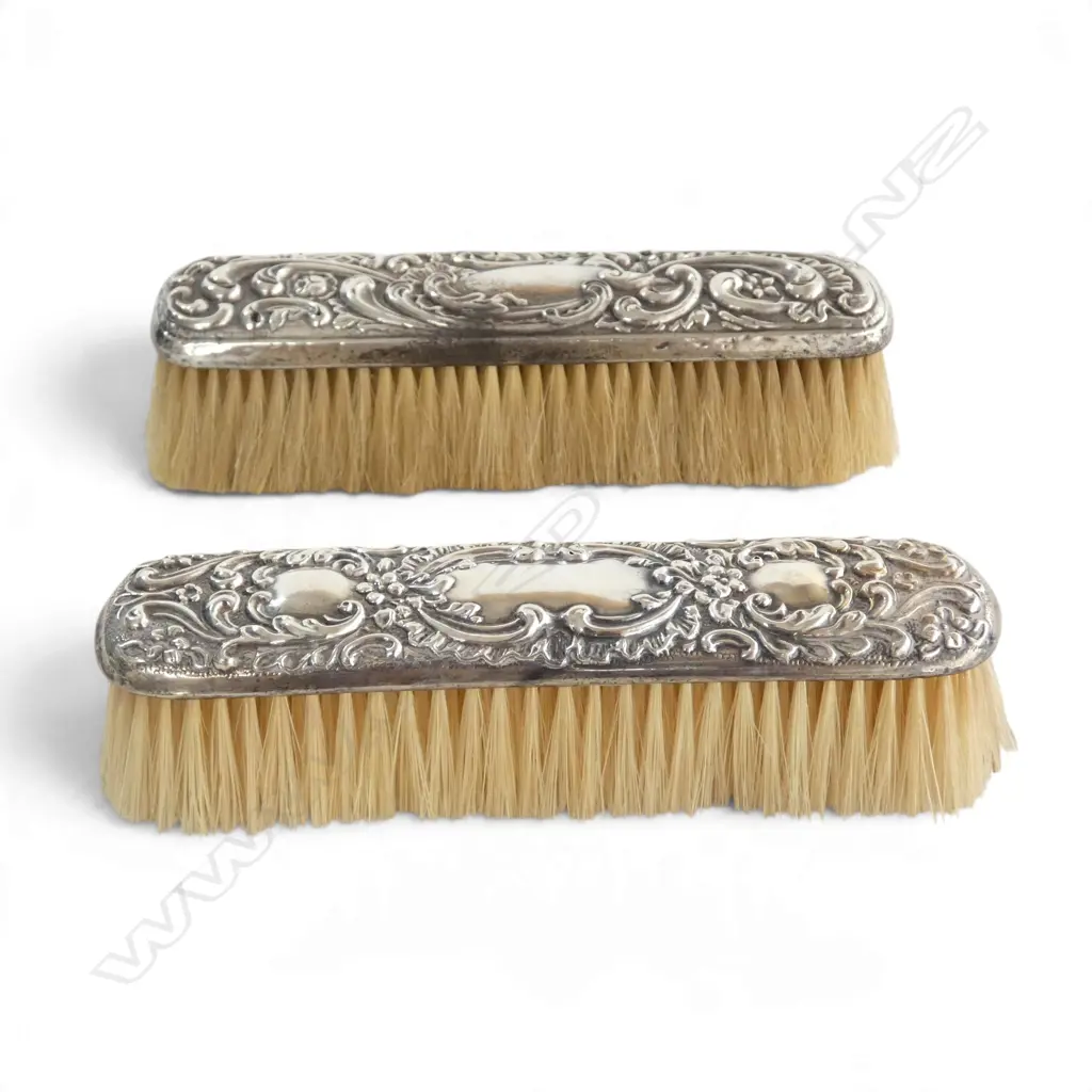 2 VICTORIAN STG SILVER BRUSHES, BIRMINGHAM 1896 & 1898 Image 1++
