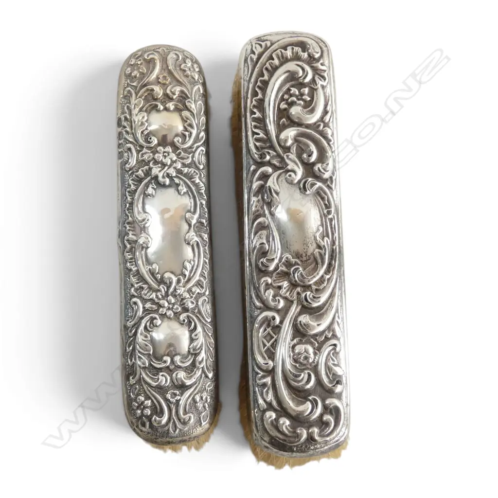 2 VICTORIAN STG SILVER BRUSHES, BIRMINGHAM 1896 & 1898 Image 1++