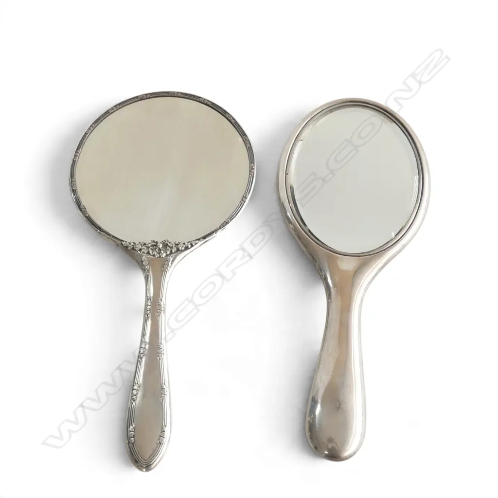 2 20thC STG SILVER VANITY MIRRORS Image 1++