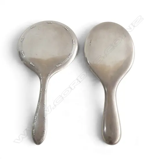 2 20thC STG SILVER VANITY MIRRORS