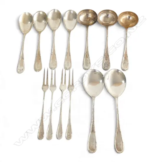 13 .800 GERMAN SILVER UTENSILS 705gms