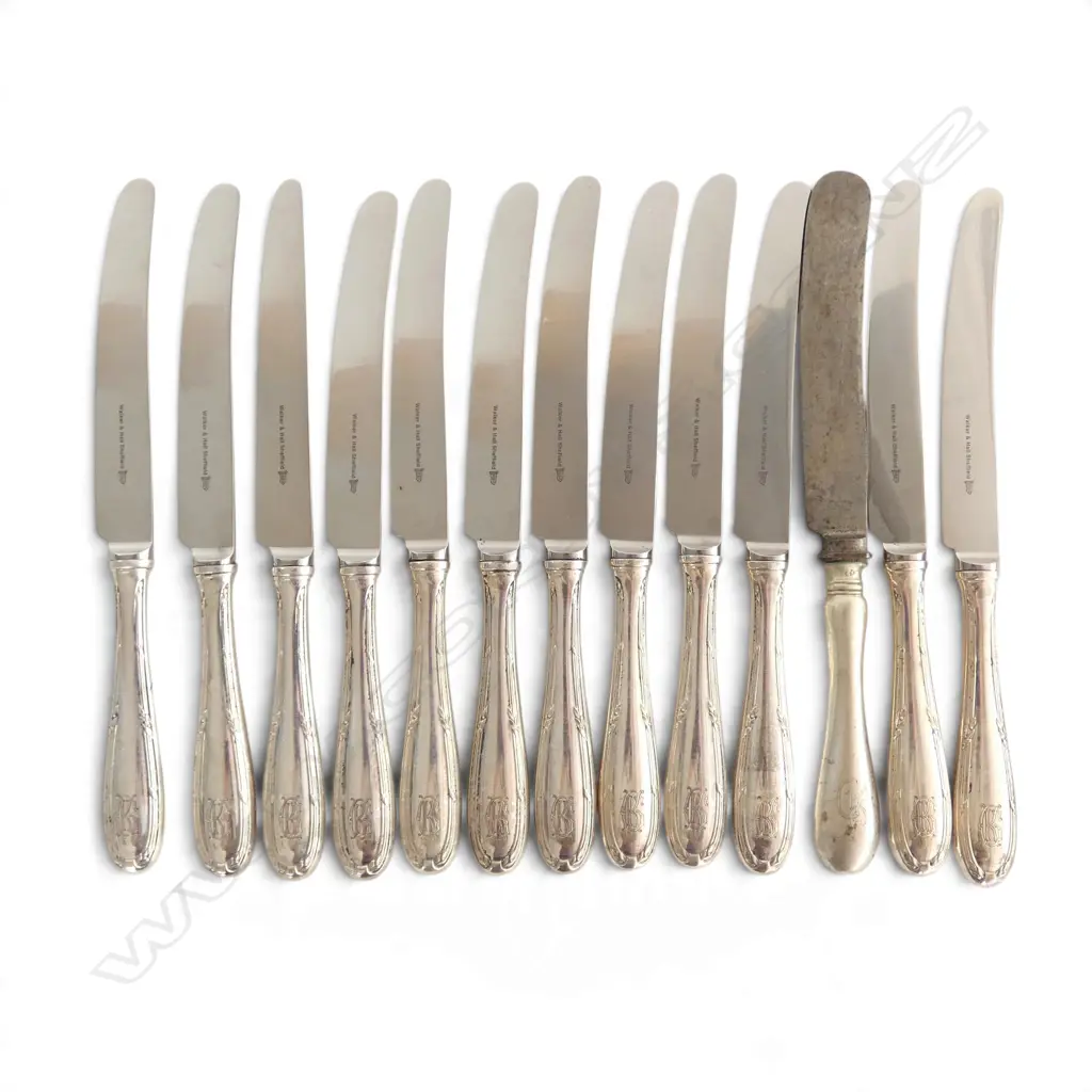 13 .800 GERMAN SILVER BUTTER KNIVES Image 1++