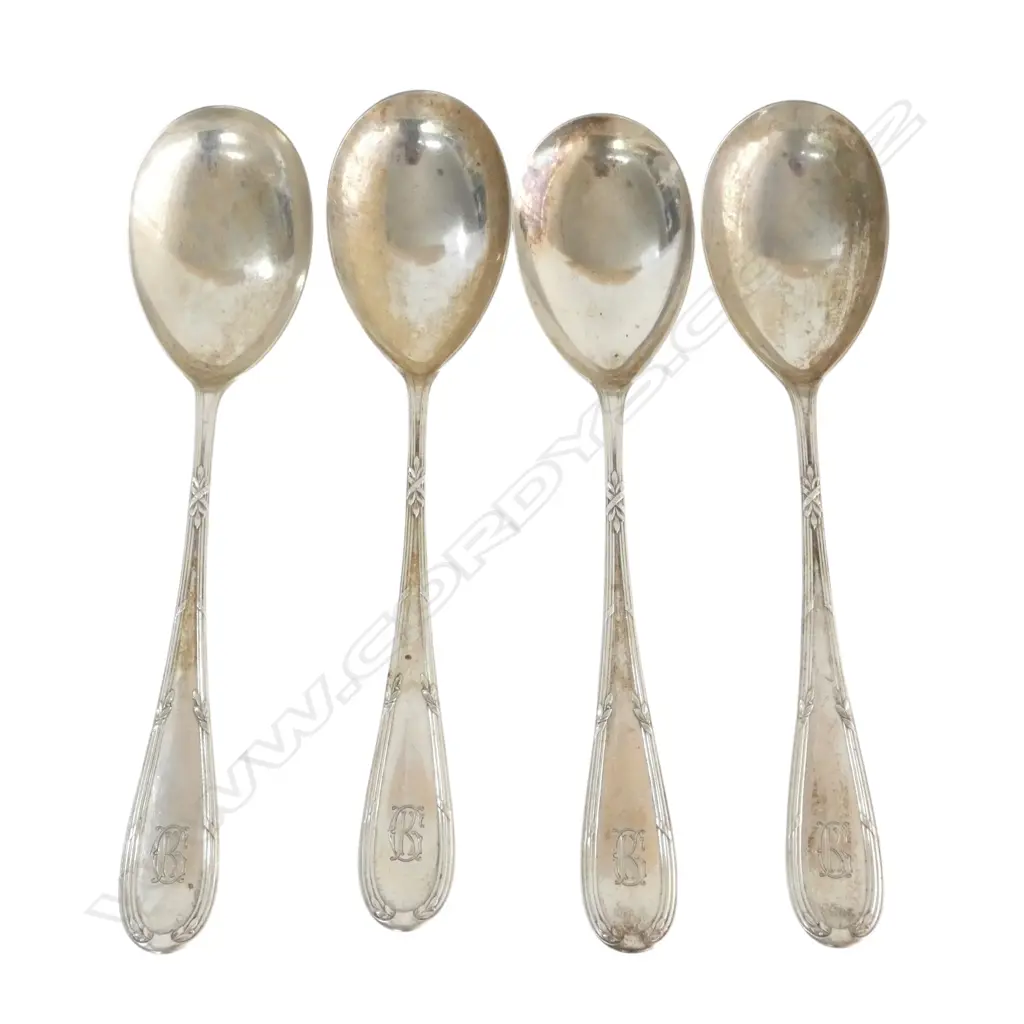 4 .800 GERMAN SILVER SERVING SPOONS 405gms Image 1++