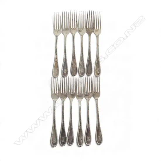 12 .800 GERMAN SILVER TABLE FORKS 797gms