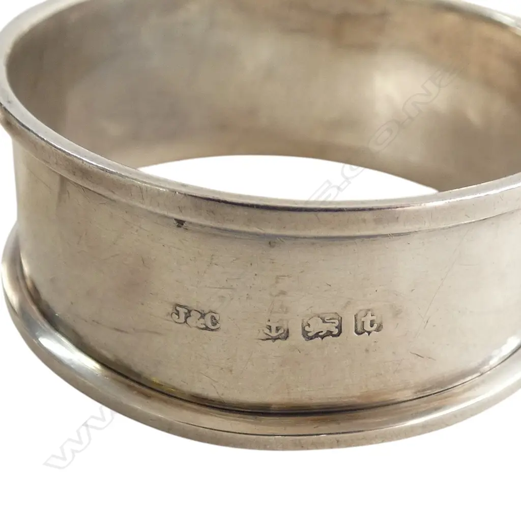 3 PLAIN STG SILVER NAPKIN RINGS, B'HAM HALLMARKS, 43gms Image 1++