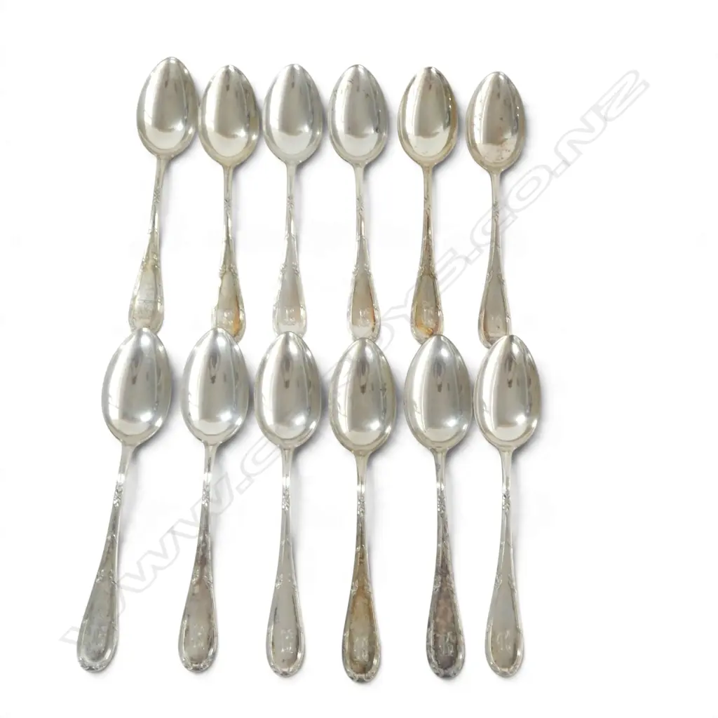 12 .800 GERMAN SILVER TABLE SPOONS 796gms Image 1++