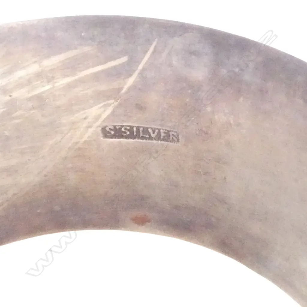 6 STG SILVER NAPKIN RINGS W. INITIALS/NAMES, SILVER STAMPS, 141gms Image 1++