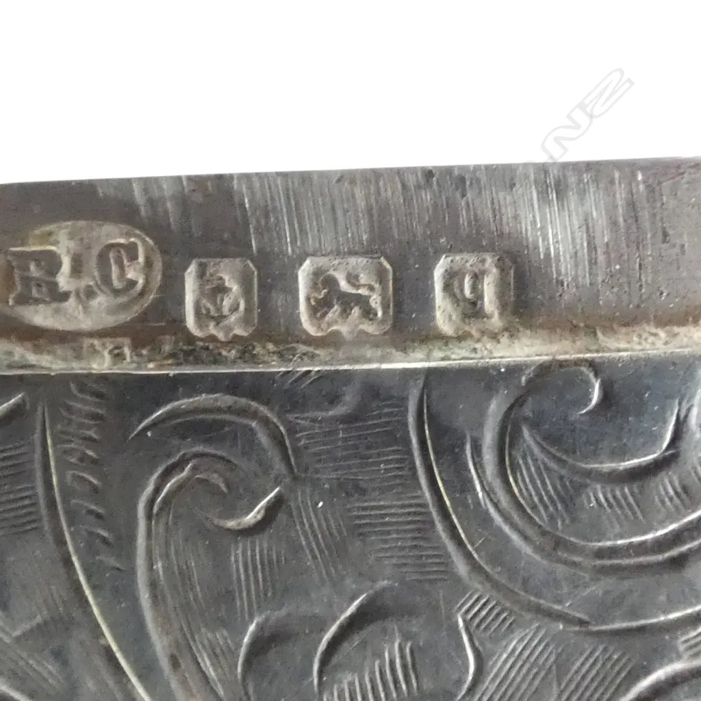 STG SILVER ENGRAVED VESTA CASE 'H' BIRMIGHAM 1915, 17gms, L.38mm Image 1++