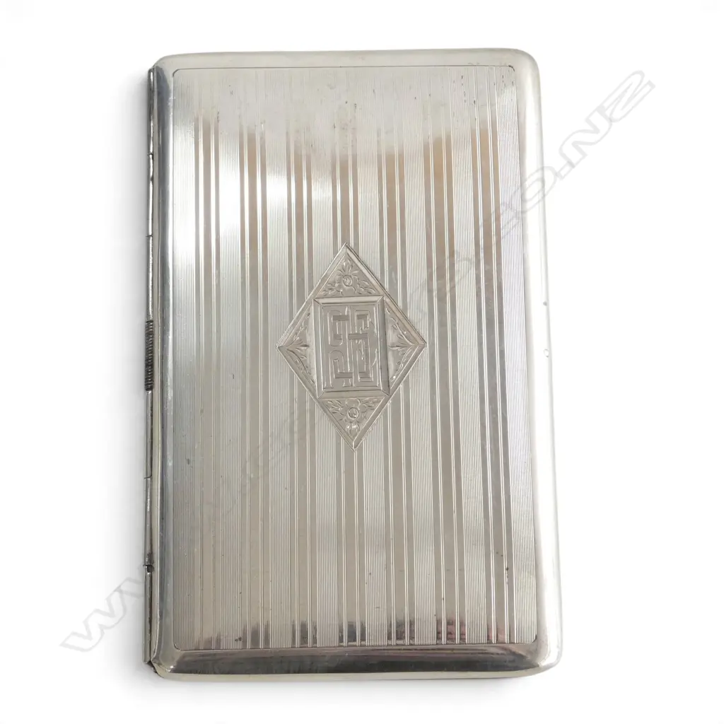 c.1920's U.S.A. P. LORILLARD STG SILVER CIG. CASE 153gms Image 1++