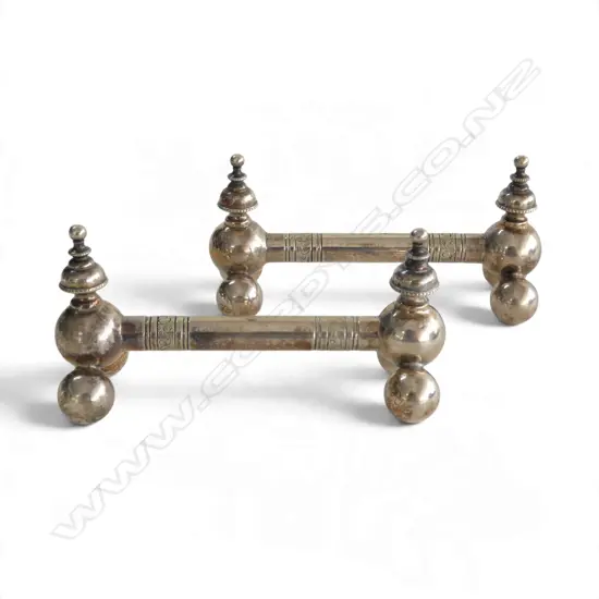 PAIR VICTORIAN SILVER PLATED KNIFE RESTS, L.110mm