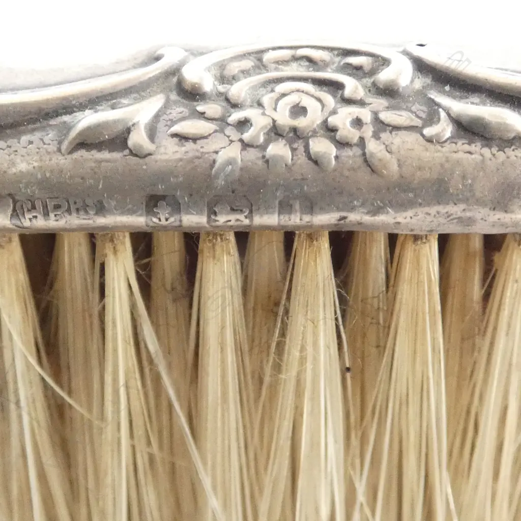ANTIQUE STG SILVER CLOTHES BRUSH, BUTTON HOOK & NAIL FILE, BIRMINGHAM 1910 etc, L.145-220mm Image 1++