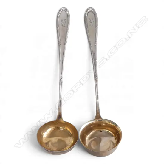 2 .800 GERMAN SILVER LADLES 490gms